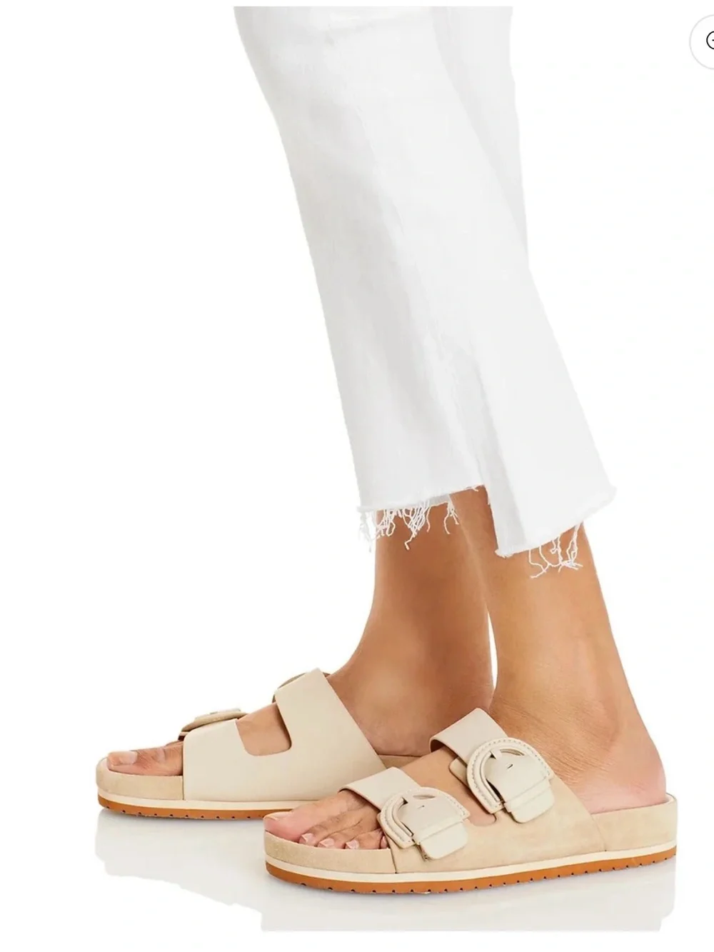 MOTHER Insider Crop Step Fray White Jeans 29 High Rise Kick Flare Raw Hem Coasta